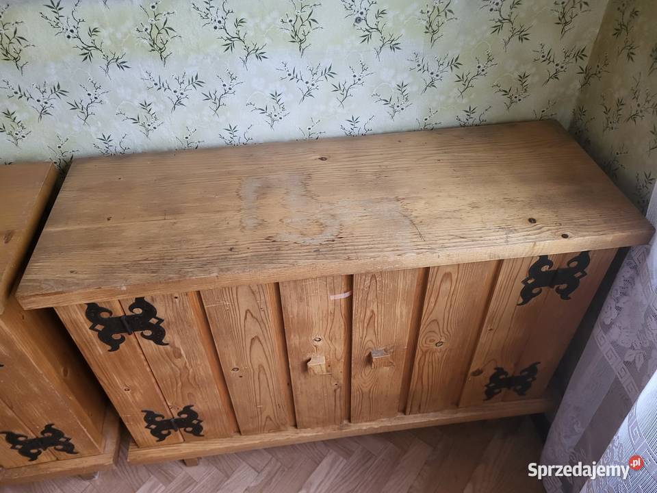 Komody góralskie lite drewno 2 sztuki cepelia Zabrze sprzedam