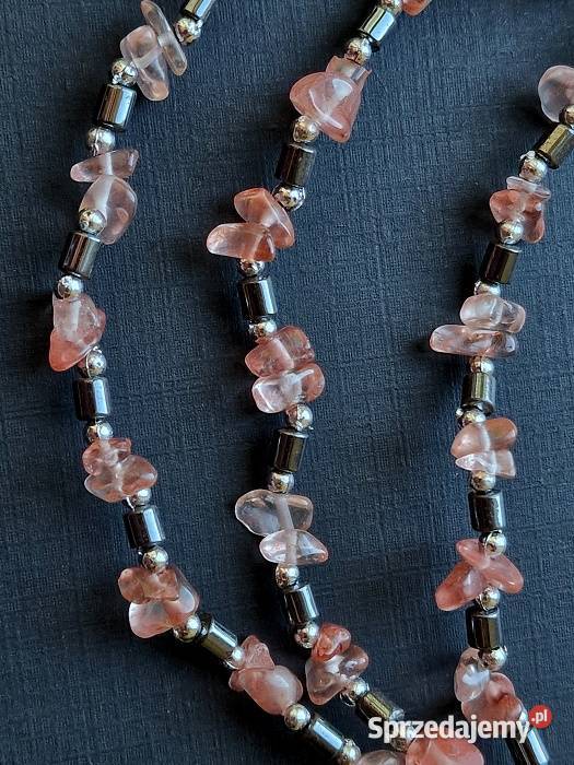 HEMATYT I JADEIT ARBUZOWY NASZYJNIK ETNO ART Częstochowa