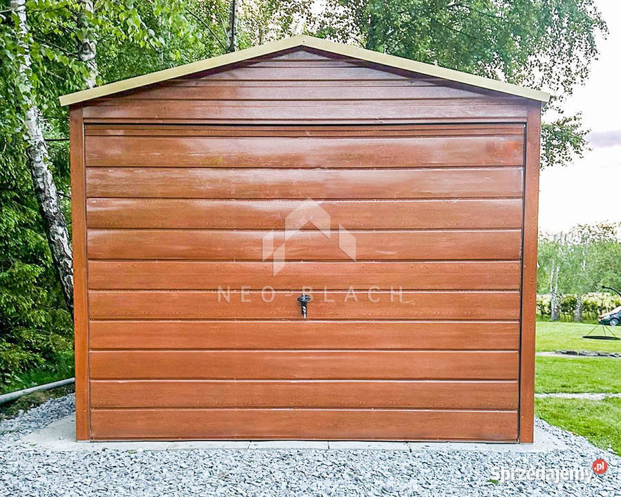 Garaż Blaszany Schowek 3x4m Brama Uchylna Drzwi Nowy Dwór Mazowiecki