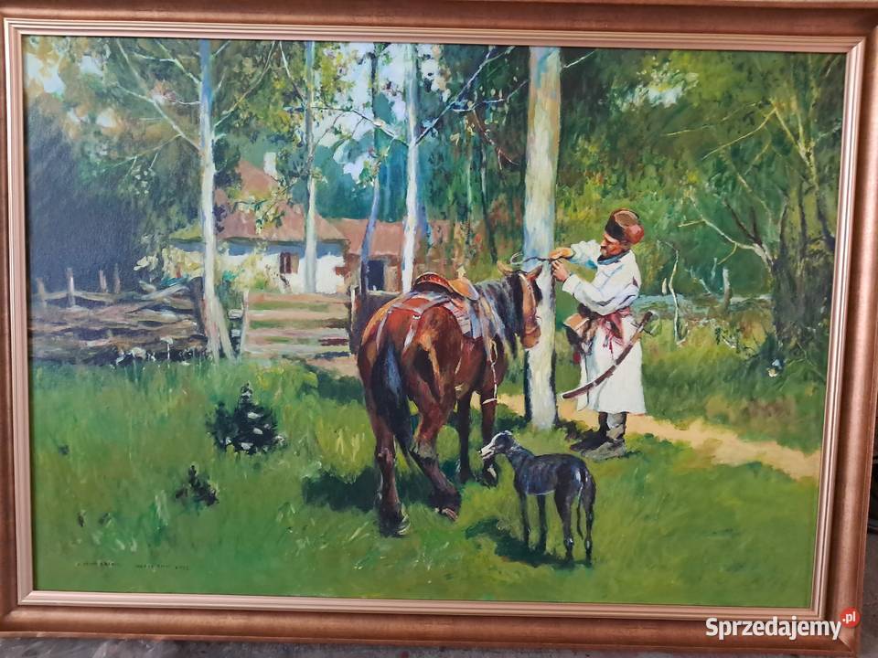 obraz olejny w ramie 100 x70 na podstawie obrazu Sandomierz