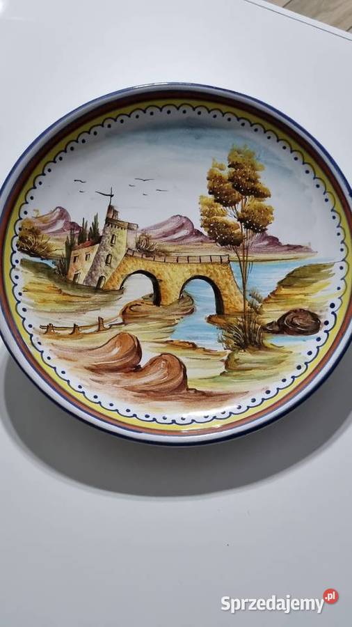Talerz Dekoracyjny Ręcznie Malowany wielkopolskie Wola Podłężna