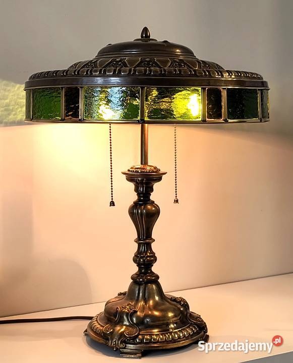 Stara lampa mosiądz witraż szkło Wysoka sprzedam
