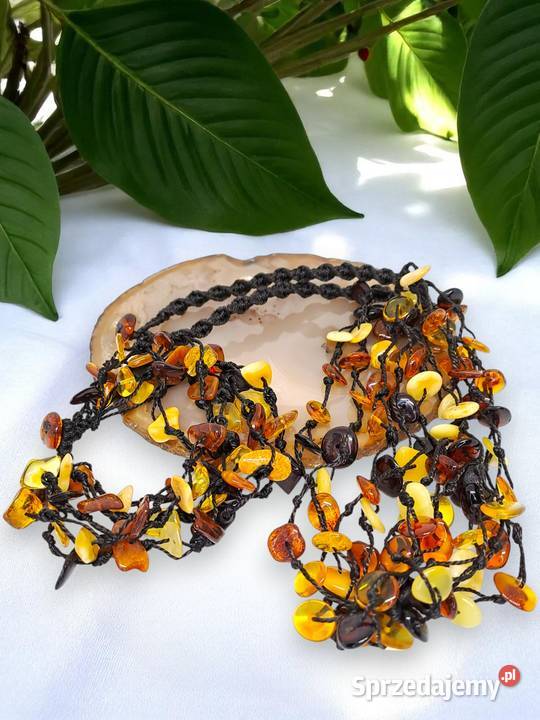 Komplet korale i bransoletka z BURSZTYNU Warszawa