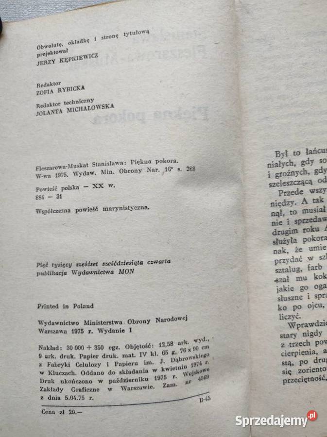 Stanisława FleszarowaMuskat Piękna pokora 1975 Kielce
