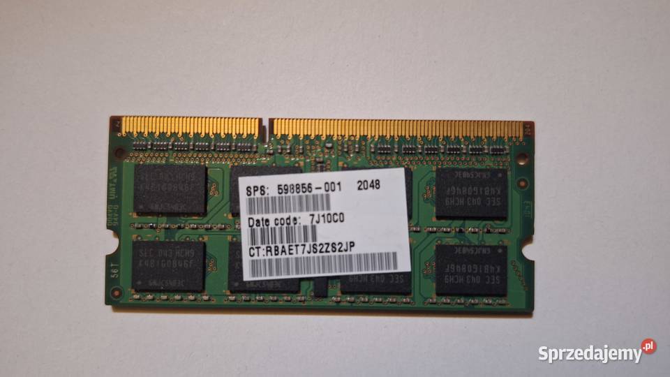 Pamięć RAM Samsung 2GB laptop kable Pojemność 2GB Legionowo