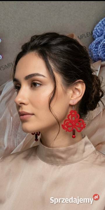 SzydełkoPara czerwonych kolczyków Sochaczew