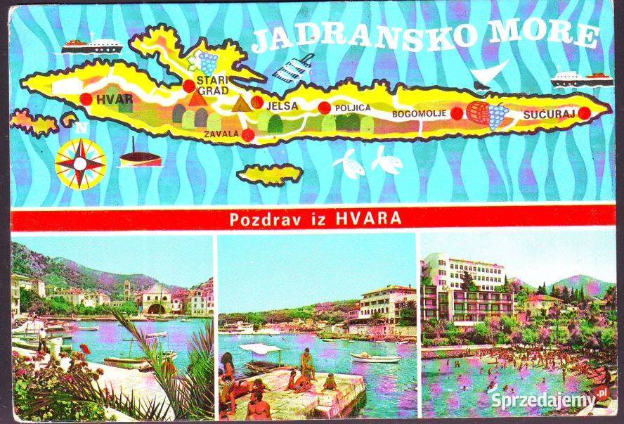 Kart Poczt Jugosławia Hvar 1972 Gliwice