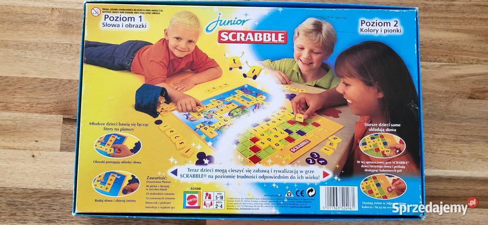 Scrabble Junior dwie gry słowne w jednej stan Wojkowice Kościelne