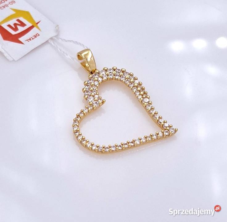 20 Wisiorek Złoty 585 Serce z kamieniami Z1098