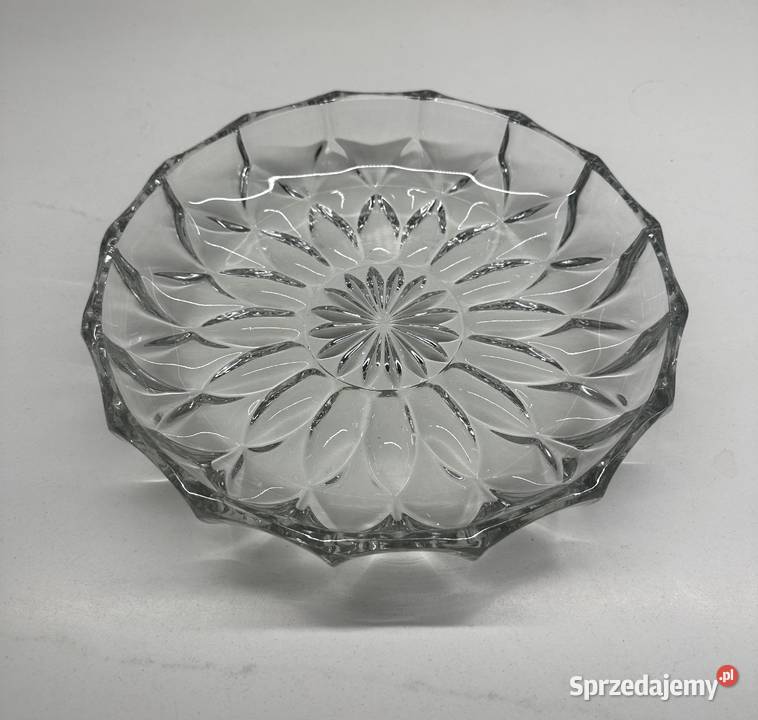 Talerz kryształowy z lat PRLu Łódź