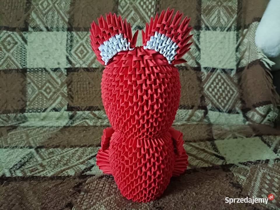 Duży Miś Czerwony Origami Modułowe 3D Kwidzyn