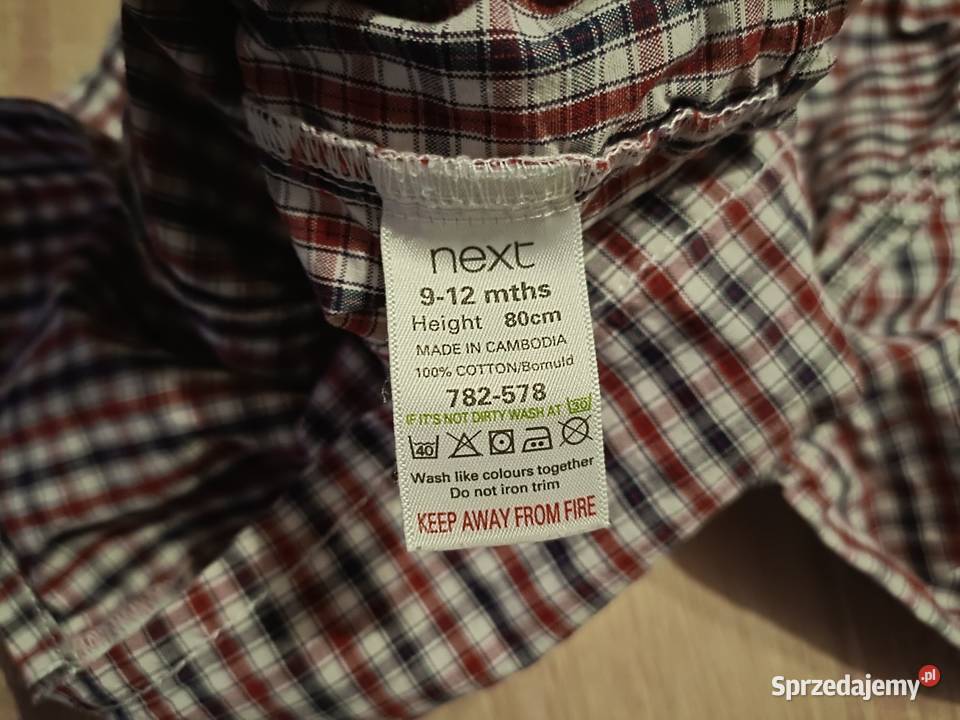Koszulka w kratę czerwonogranatową Next 80 pomorskie Kwidzyn