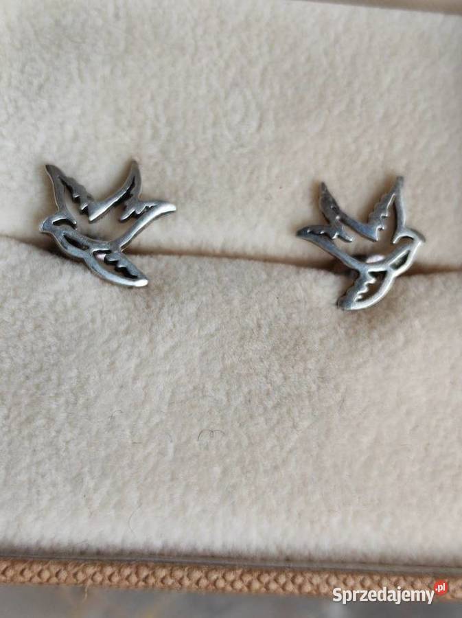 kolczyki biżuteria ptaszki jaskółki koliber Kielce