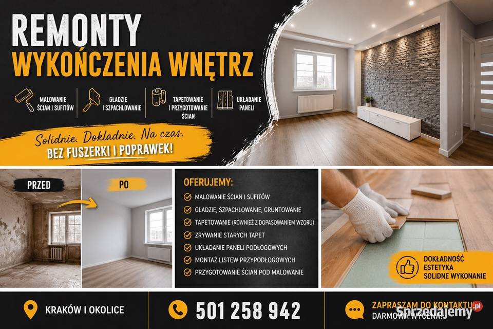 Usługi remontowo wykończeniowe Kraków