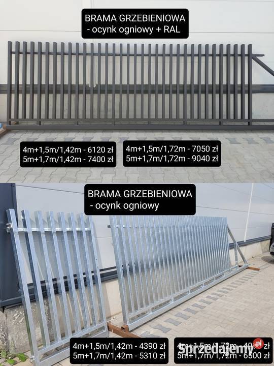 Brama przesuwna rama stelaż 4m COMPACT ocynk Bramy Rawa Mazowiecka