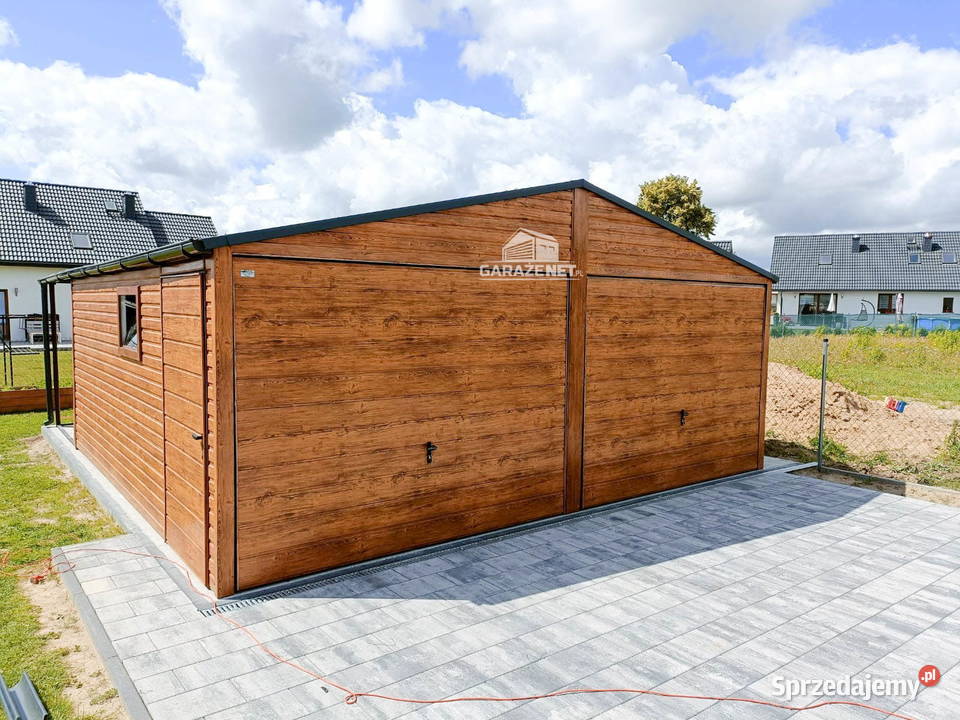GARAŻ BLASZANY 6m x 6m DWUSPAD 2xBRAMA JASNY blacha sprzedam