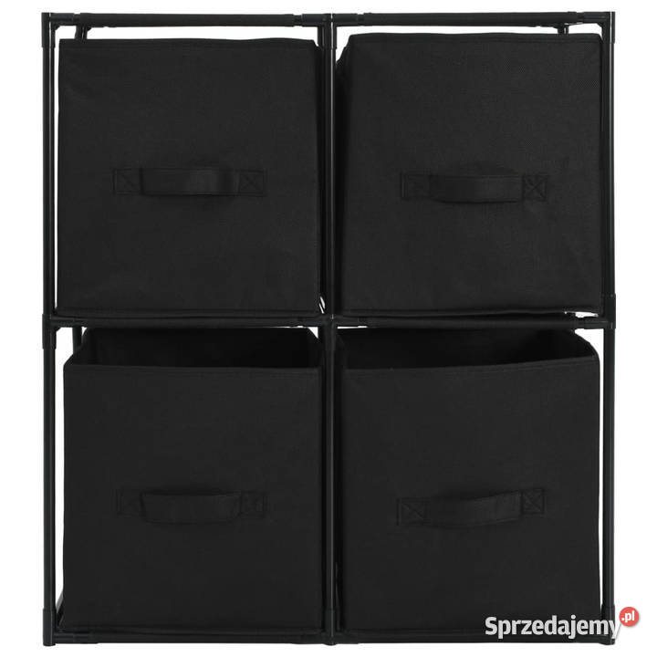 Szafka 4 kosze z tkaniny czarne 63x30x71 stal Warszawa