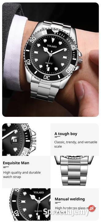 Zegarek kwarcowy czarna tarcza i bransoletka na lubuskie Gorzów Wielkopolski