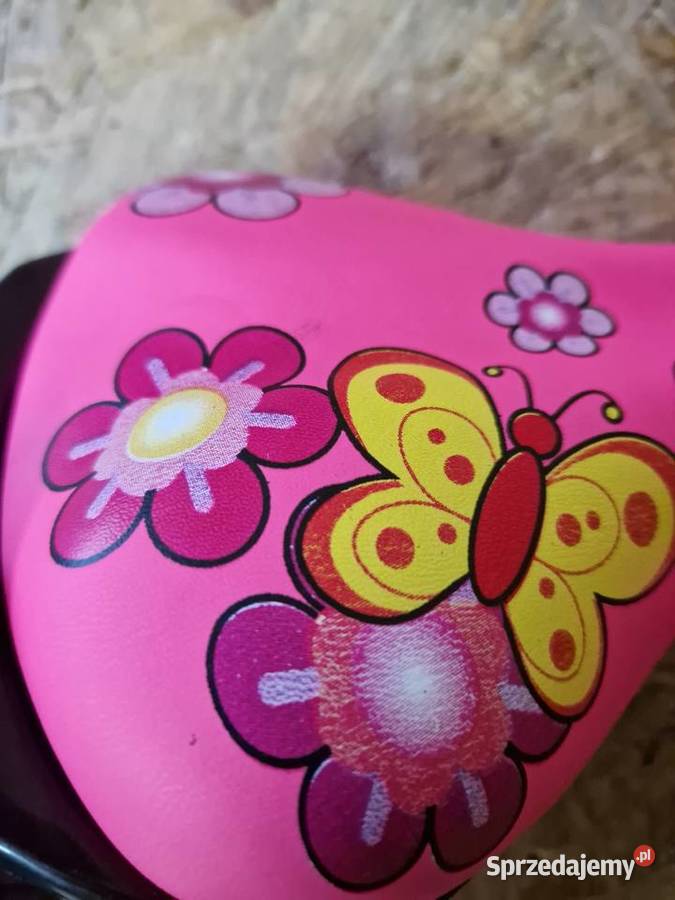 Siodło siodełko rowerowe różowe motyle kwiatki Głogowa