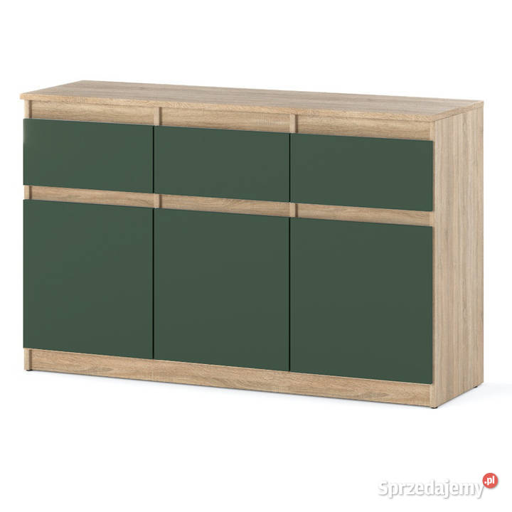 Komoda Wysoka Z 3 Szufladami 120 Pojemna Szafka