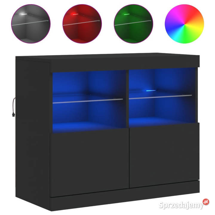 Szafka z oświetleniem LED czarna 81x37x67