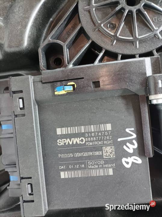 MECHANIZM SZYBY PRAWY PRZÓD 31674757 31462705RH Motoryzacja