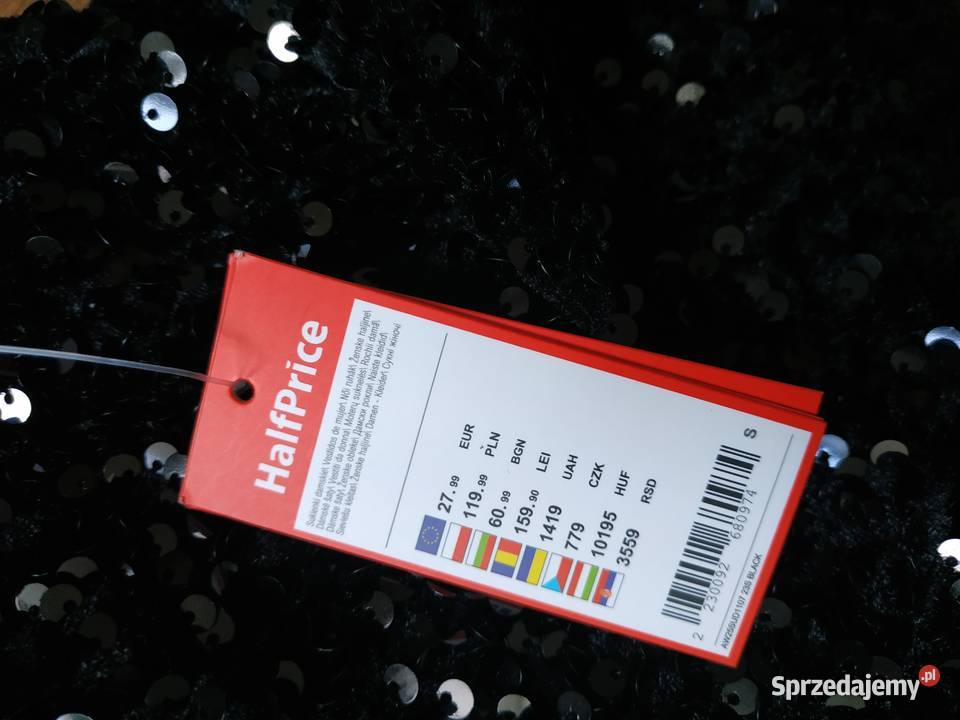 Sukienka cekiny czarna rozmiar M Rozmiar 38(M) Opatów