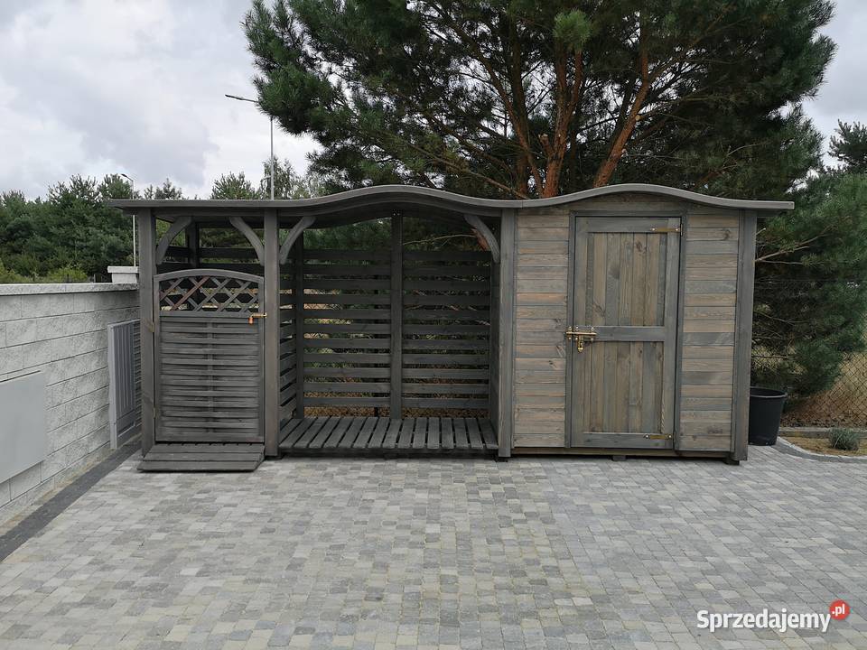 Domek narzędziowy drewutnia zadaszenie na kosz Architektura ogrodowa Kalety