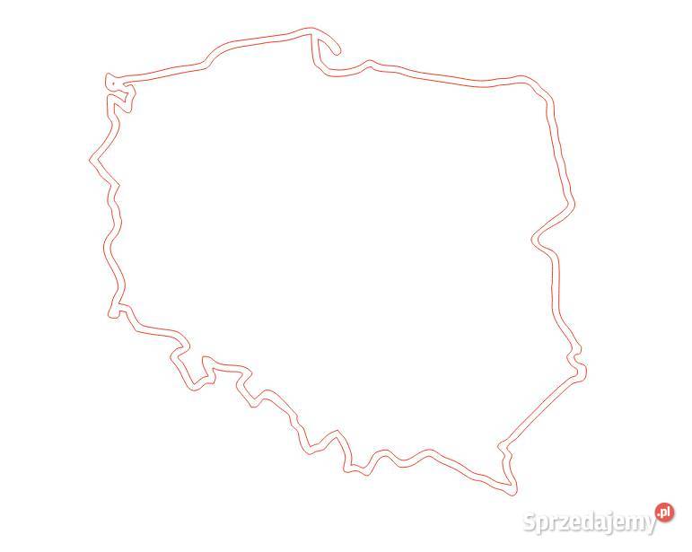Naklejka Polska mapa konturowa biała ploterowa Kamionna sprzedam
