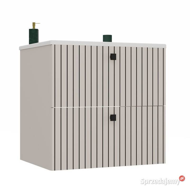 Szafka pod umywalkę TIGO 60 2S Kasztan Ryflowany 60cm Dom i Ogród