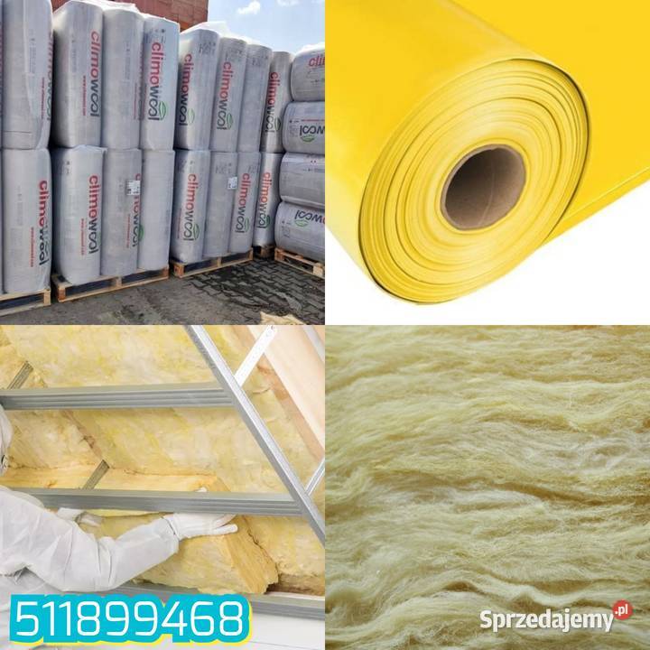 Wełna poddasza ściany działowe garaże folia Wełna Dom i Ogród Malbork