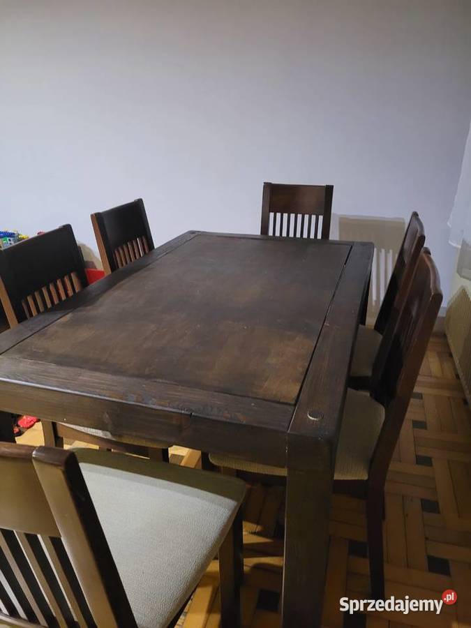 Stół drewniany I 6 krzeseł Krasne