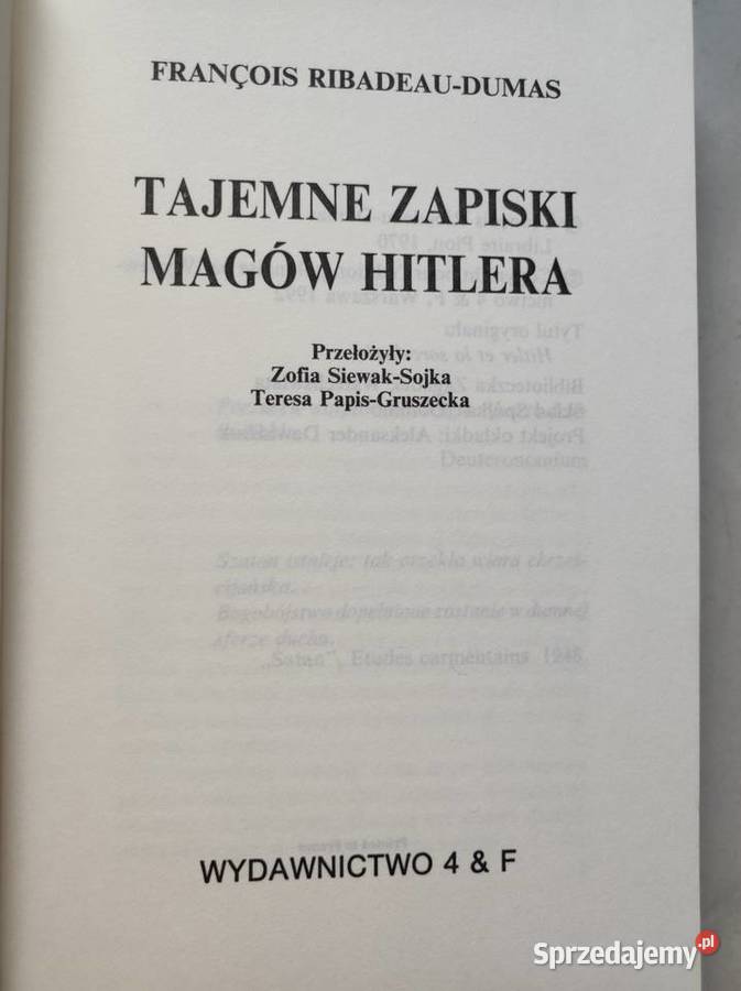 Tajemne zapiski magów Hitlera Francois Kielce