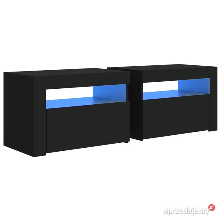 Szafki nocne z LED 2 czarne 60x35x40 WM3080735 Warszawa sprzedam