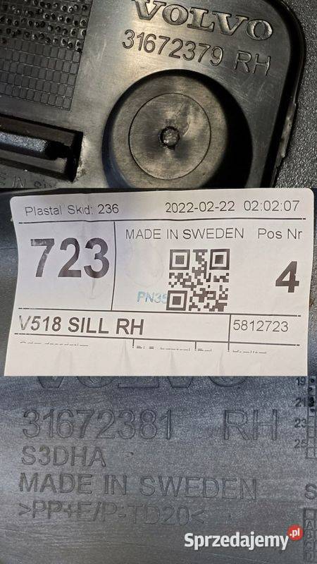 VOLVO XC90 II LISTWA NAKŁADKA PROGU PRAWY TYŁ wielkopolskie Pleszew