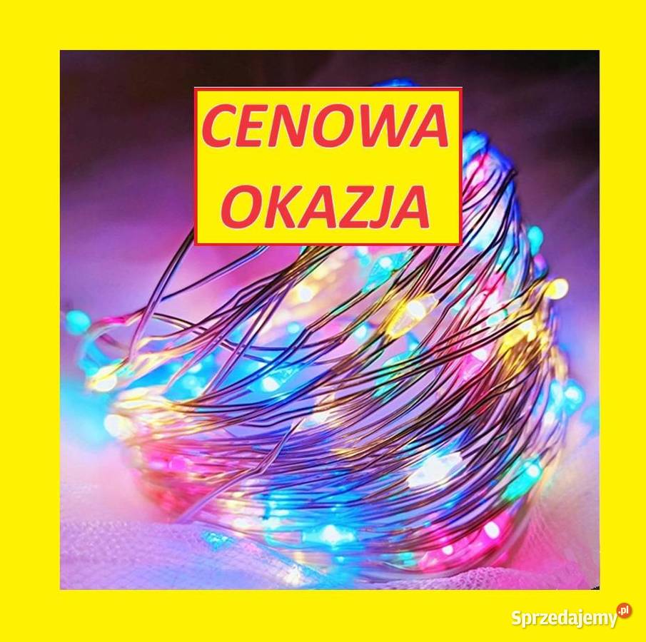 LAMPKI DRUCIKI 100 LED NA BATERIE MULTI KOLOR Gdańsk sprzedam