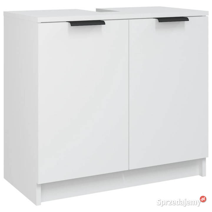 Zestaw 4 szafek do łazienki biały materiał Pozostałe