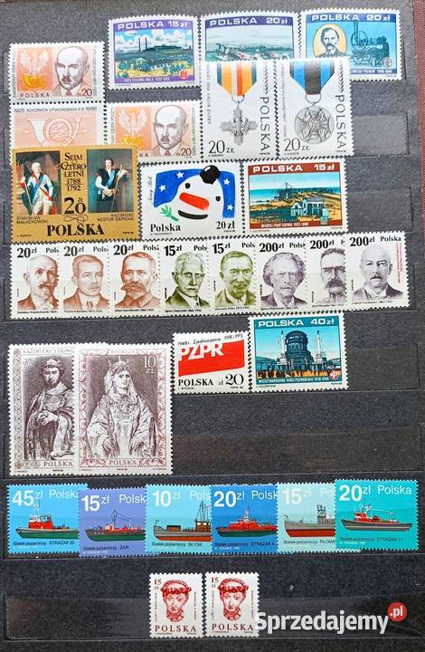 Znaczki polskie niekompletny rocznik 1988 czyste Leźnica Wielka-Osiedle