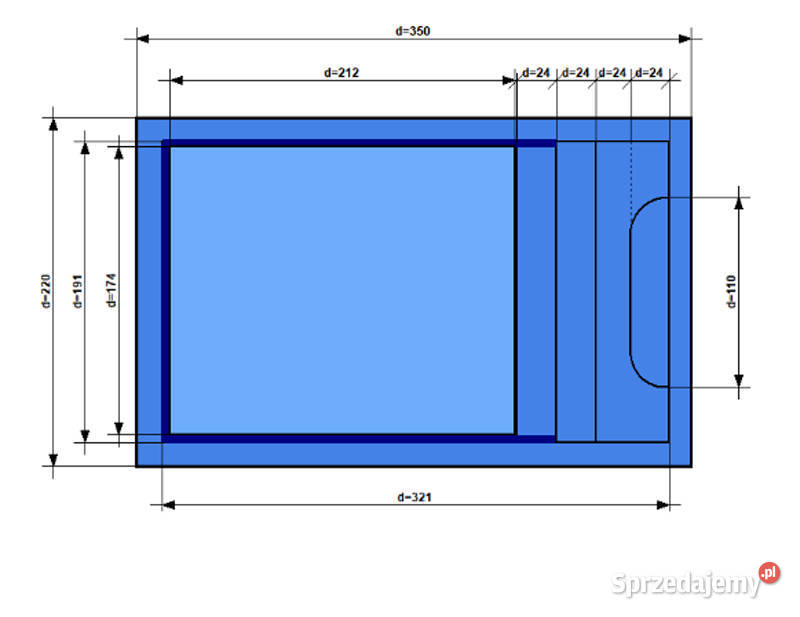 BASEN OGRODOWY POLIESTROWY 35 x 22 x 11m z