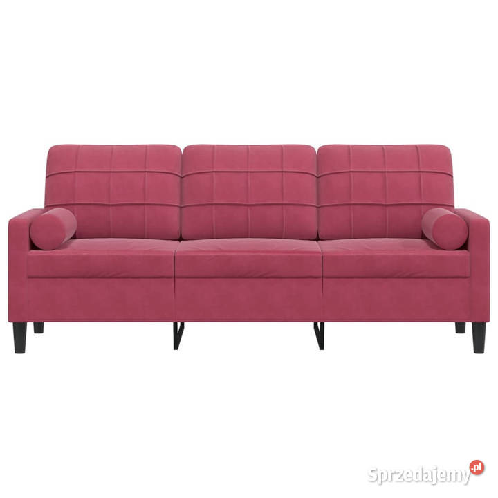 3osobowa sofa z poduszkami winna czerwień 180 mazowieckie Warszawa
