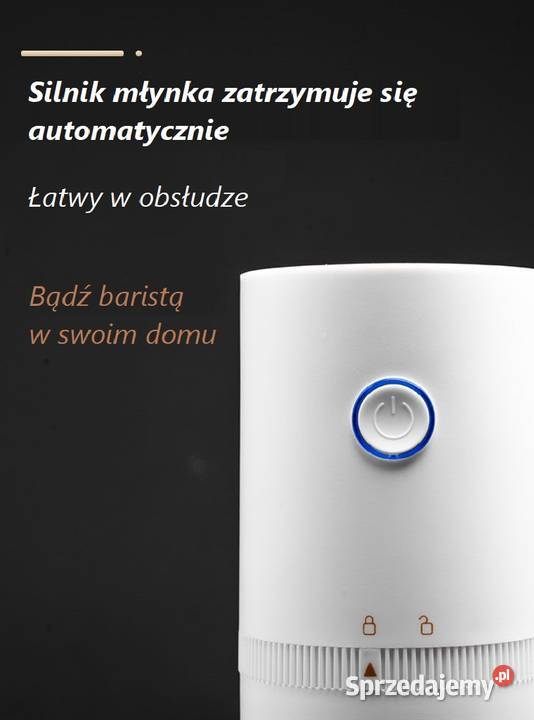 BEZPRZEWODOWY młynek do kawy czarny Zielonka