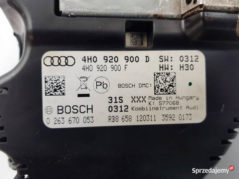 LICZNIK ZEGAR 4H0920900D A8 D4 PRZED LIFT 42TDI