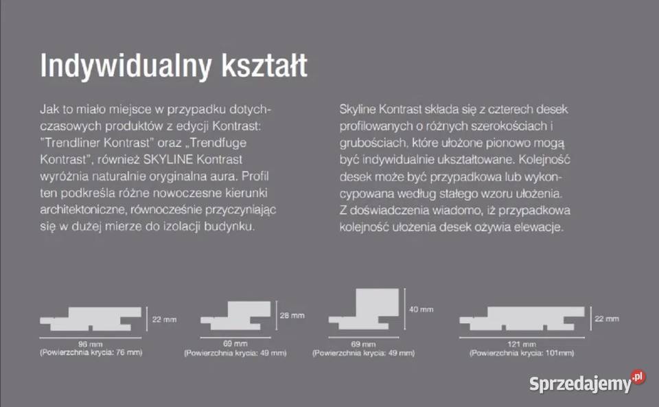 DESKA ELEWACJA SKYLINE KONTRAST MODRZEW Ściany i elewacje