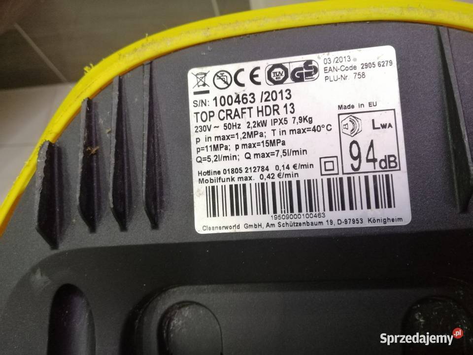 Myjka ciśnieniowa marki Top craft Nowy Tomyśl