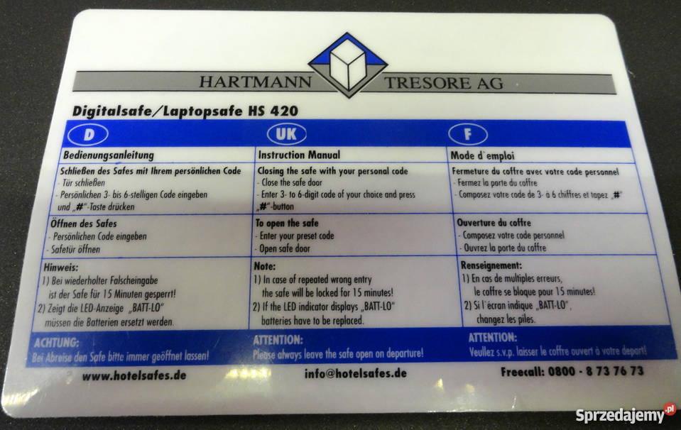 SEJF HARTMANN MODEL HS 42004 Lombard Kościan