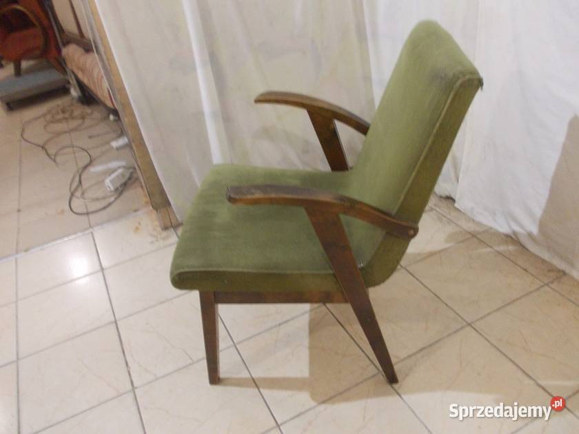 Stary fotel PRL vintage pro Puchała lata 70 śląskie