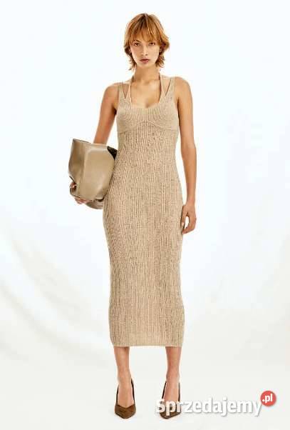 dwuwarstowa sukienka z ażurowej dzianiny HM xxs Toruń
