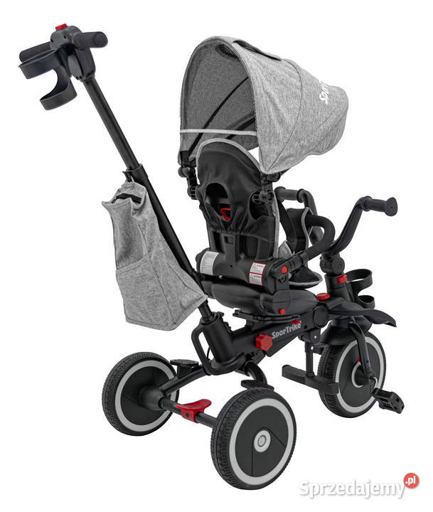 Rowerek Trzykołowy RIDER szary koła EVA z