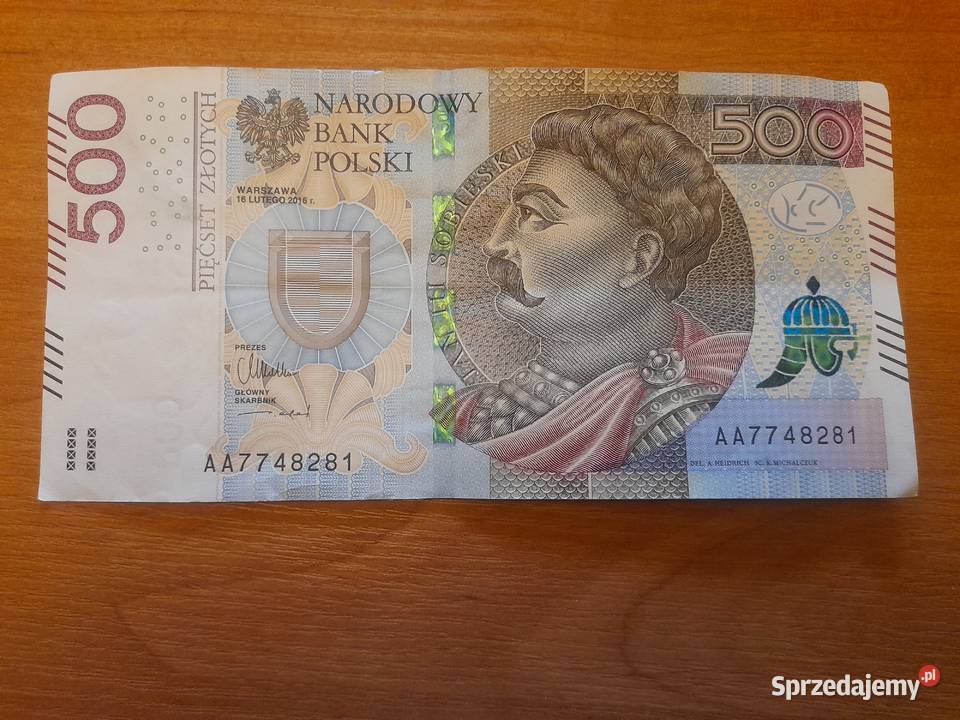 Banknot kolekcjonerski o nominale 500 zl Numizmatyka dolnośląskie Oleśnica sprzedam