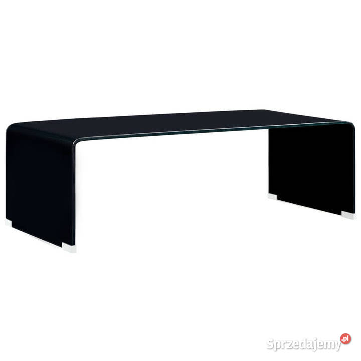 Stolik kawowy czarny 98x45x31 szkło hartowane